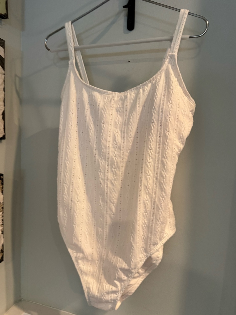 Andie Amalfi Swim Bathing Suit One Piece Womens XXL Eyelet White Ribbed